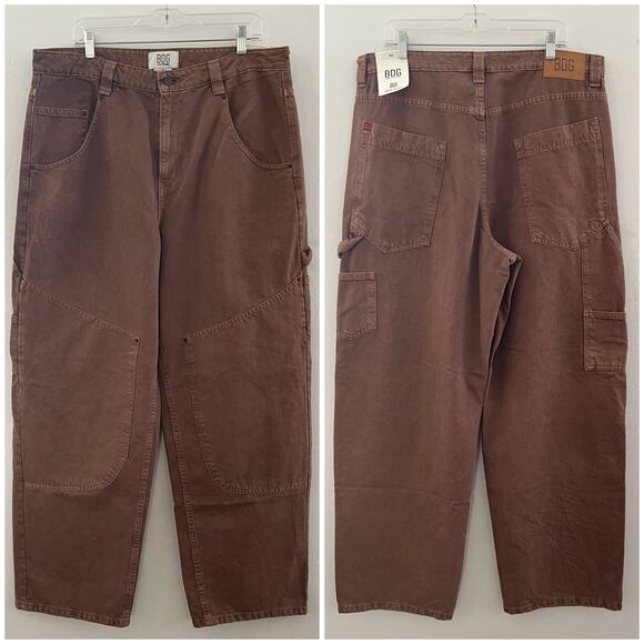 Urban Outfitters BDG Bella Baggy Carpenter Jeans Women's Size 34 Brown Loose NWT - Picture 12 of 12